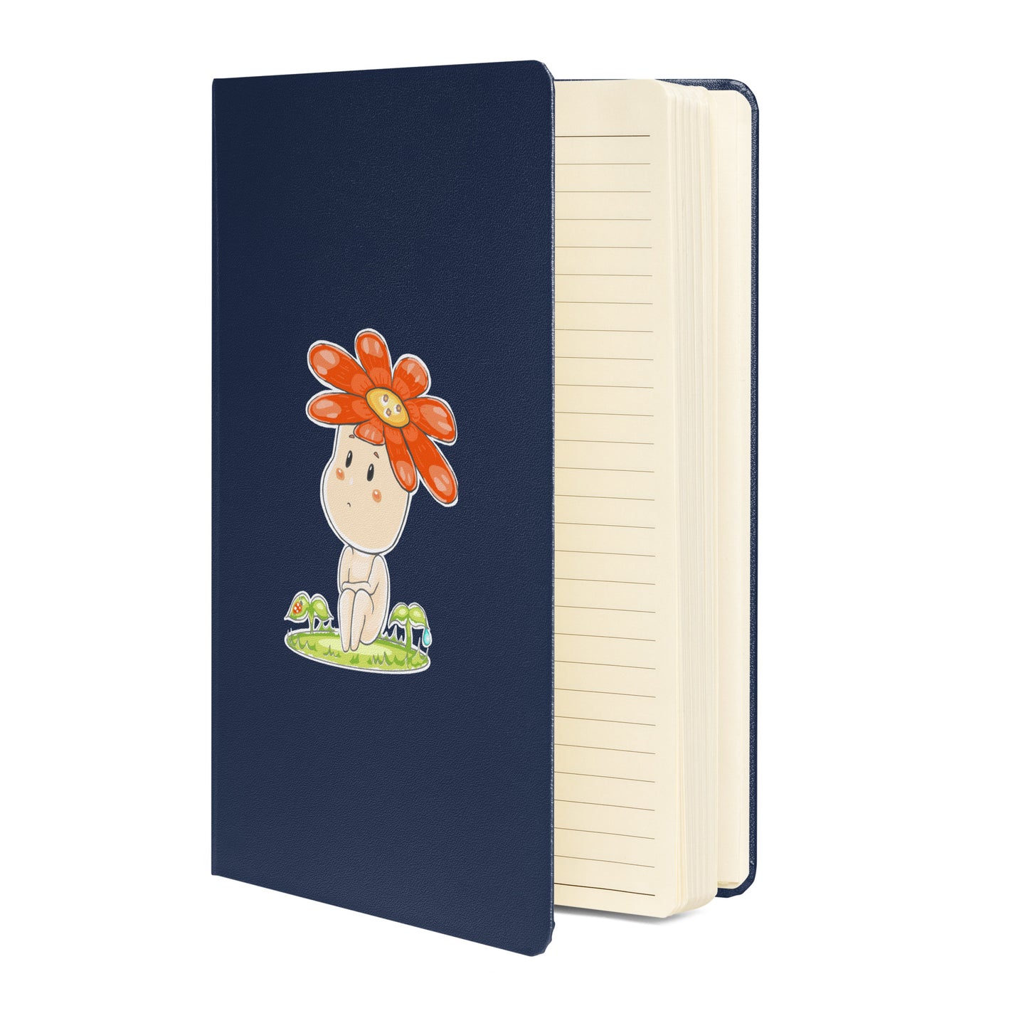 Red Daisy Hanako - Hardcover Bound Notebook