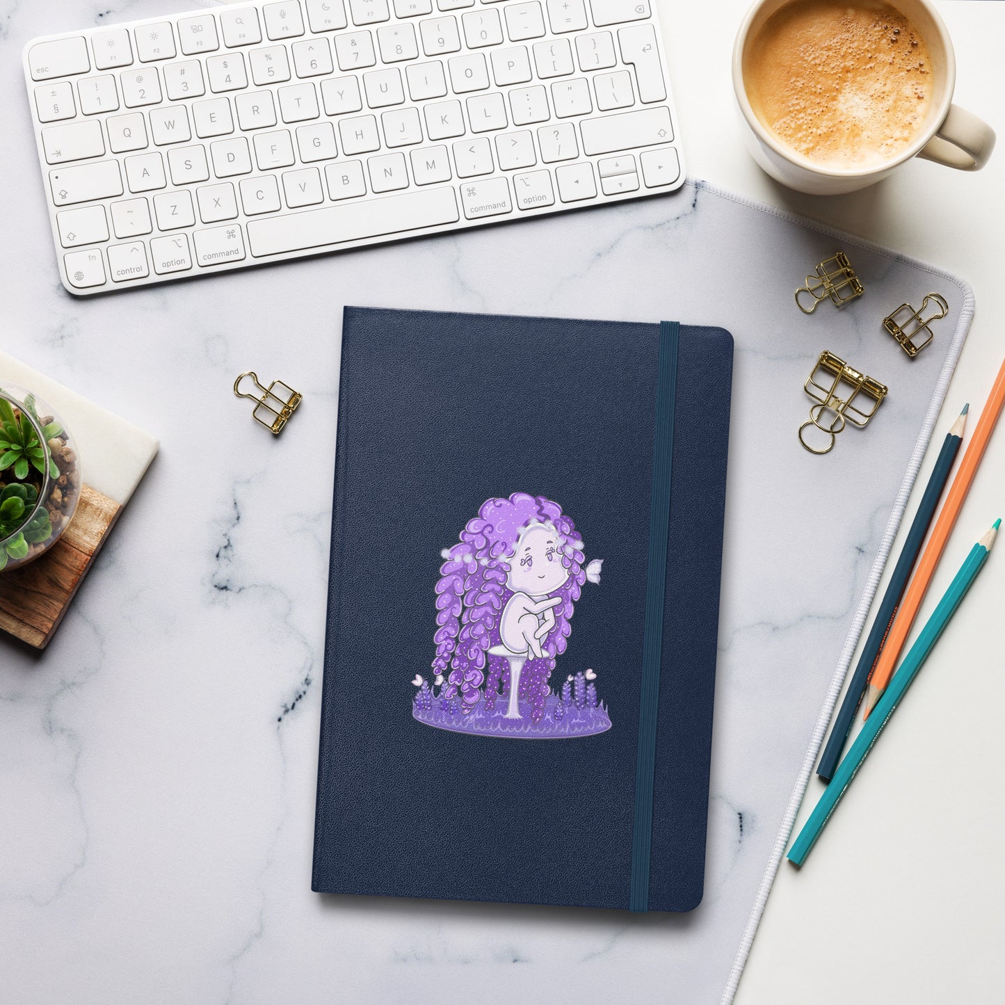 Purple Lavender Hanako - Hardcover Bound Notebook