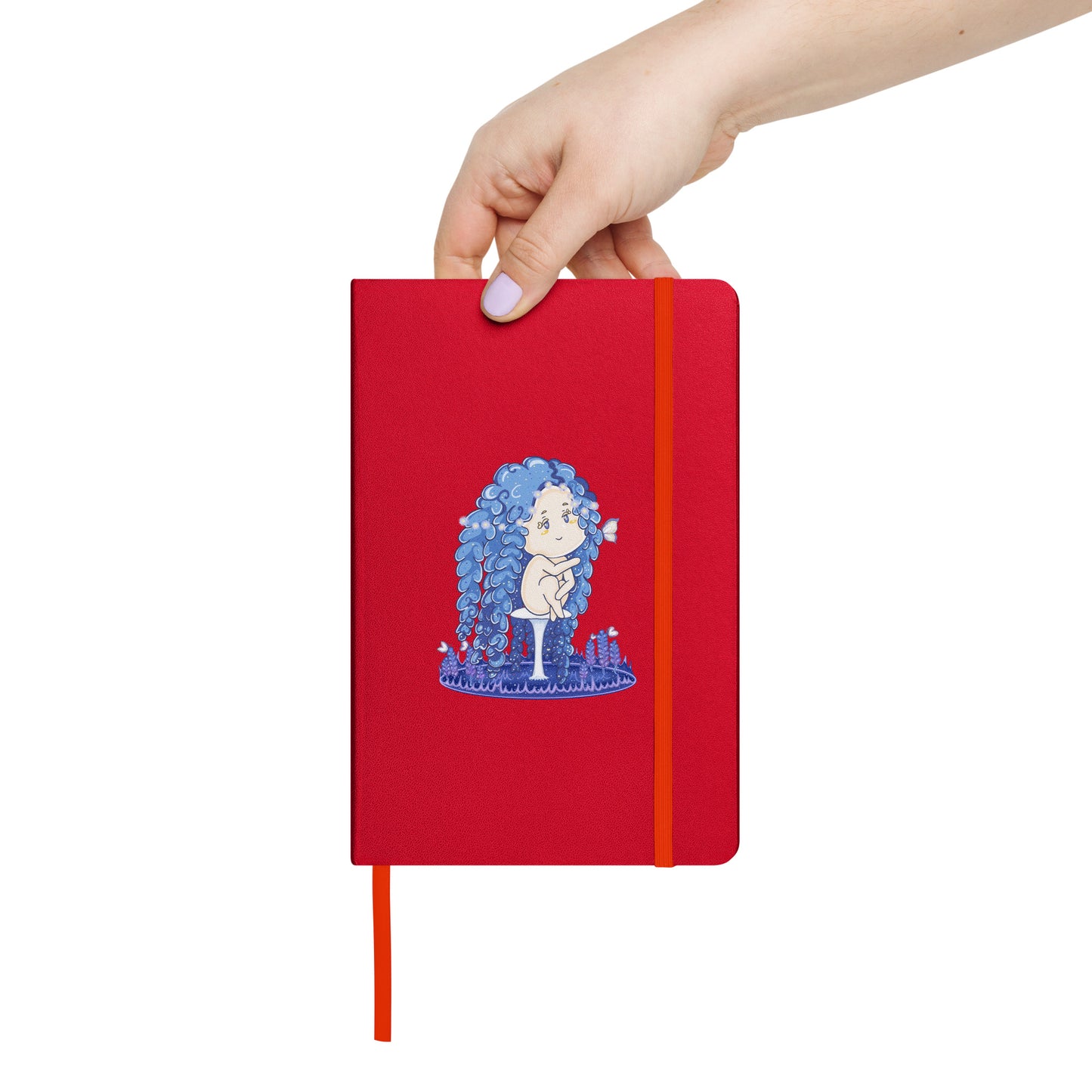 Blue Lavender Hanako - Hardcover Bound Notebook