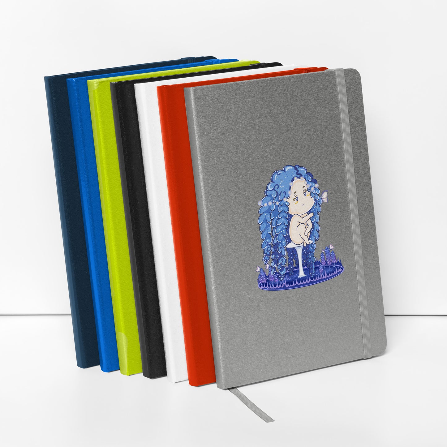 Blue Lavender Hanako - Hardcover Bound Notebook