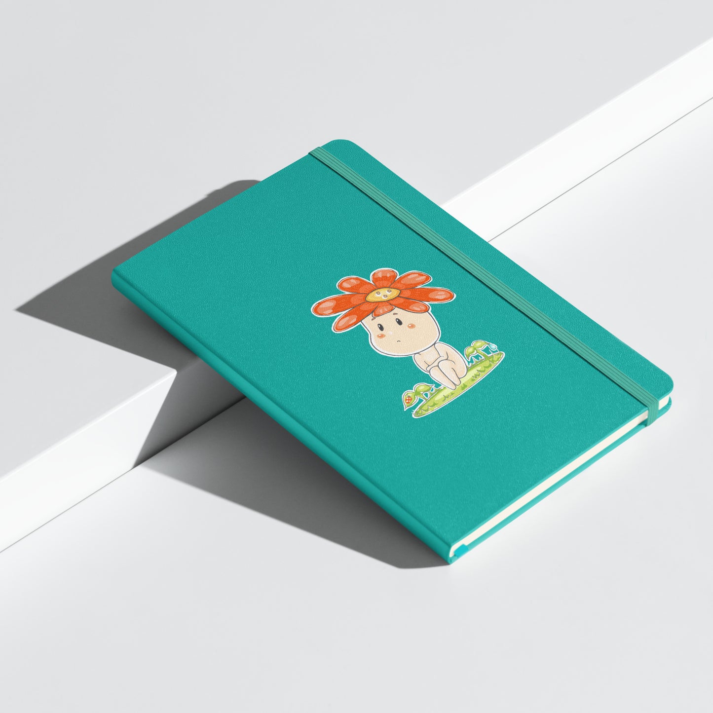 Red Daisy Hanako - Hardcover Bound Notebook
