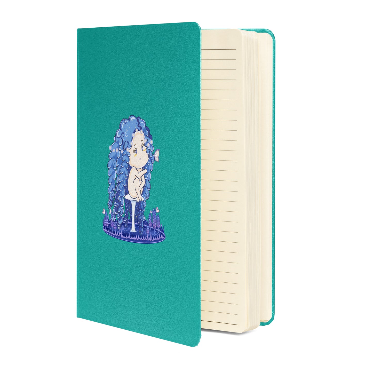 Blue Lavender Hanako - Hardcover Bound Notebook