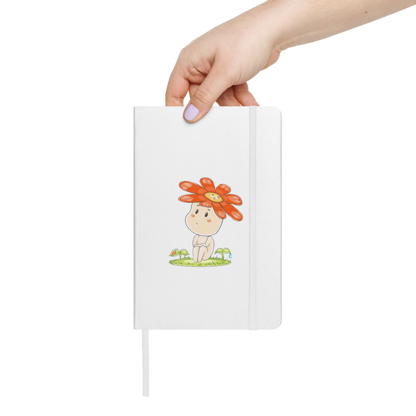 Red Daisy Hanako - Hardcover Bound Notebook