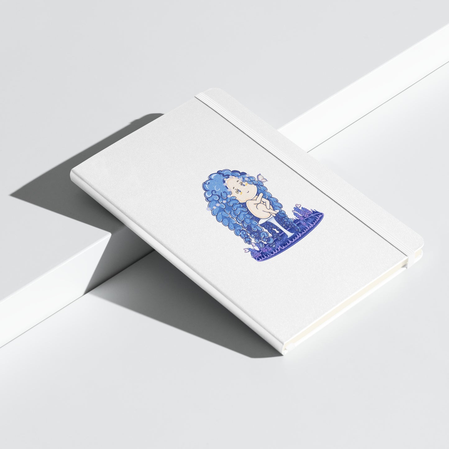 Blue Lavender Hanako - Hardcover Bound Notebook