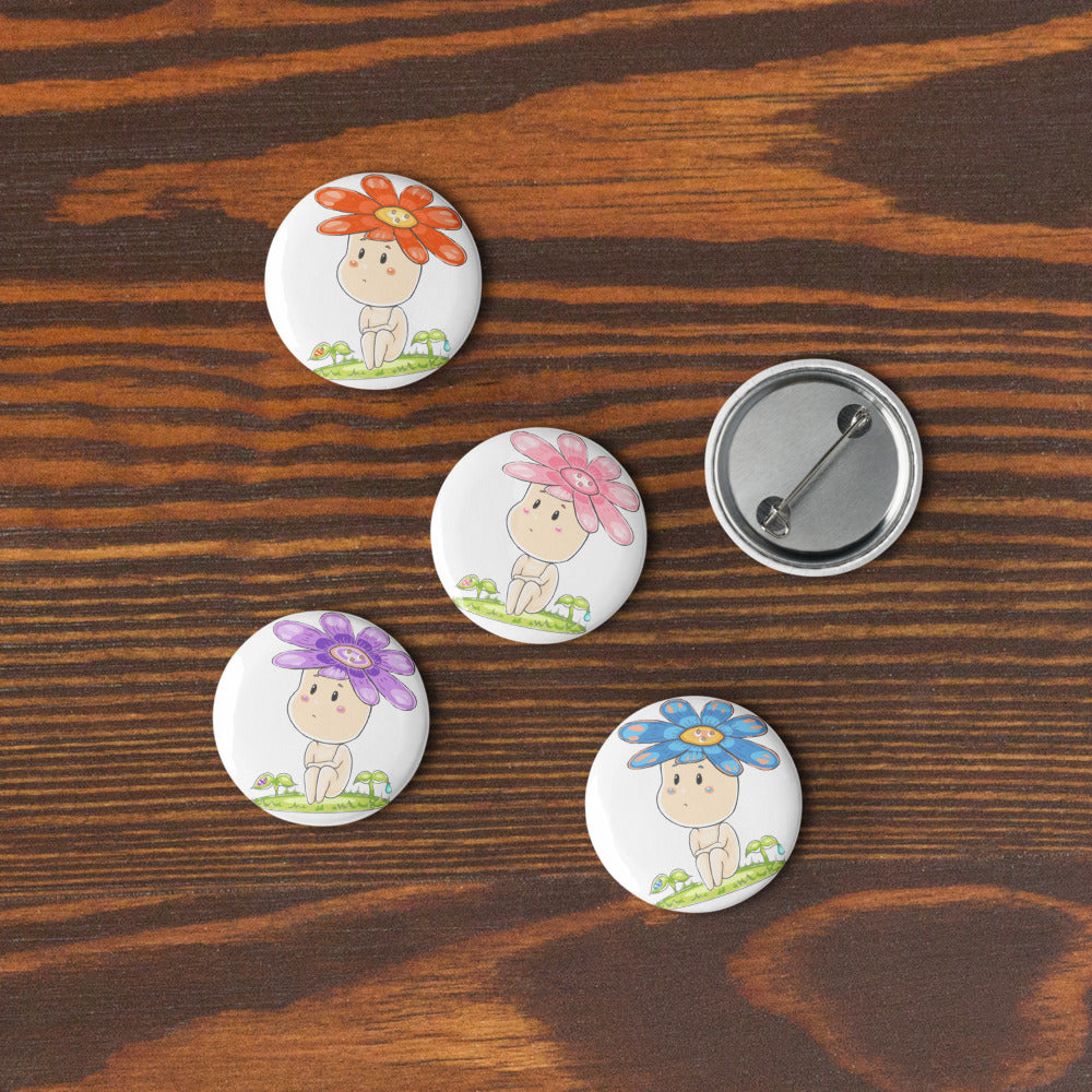 Daisy Hanako - Set of pin buttons