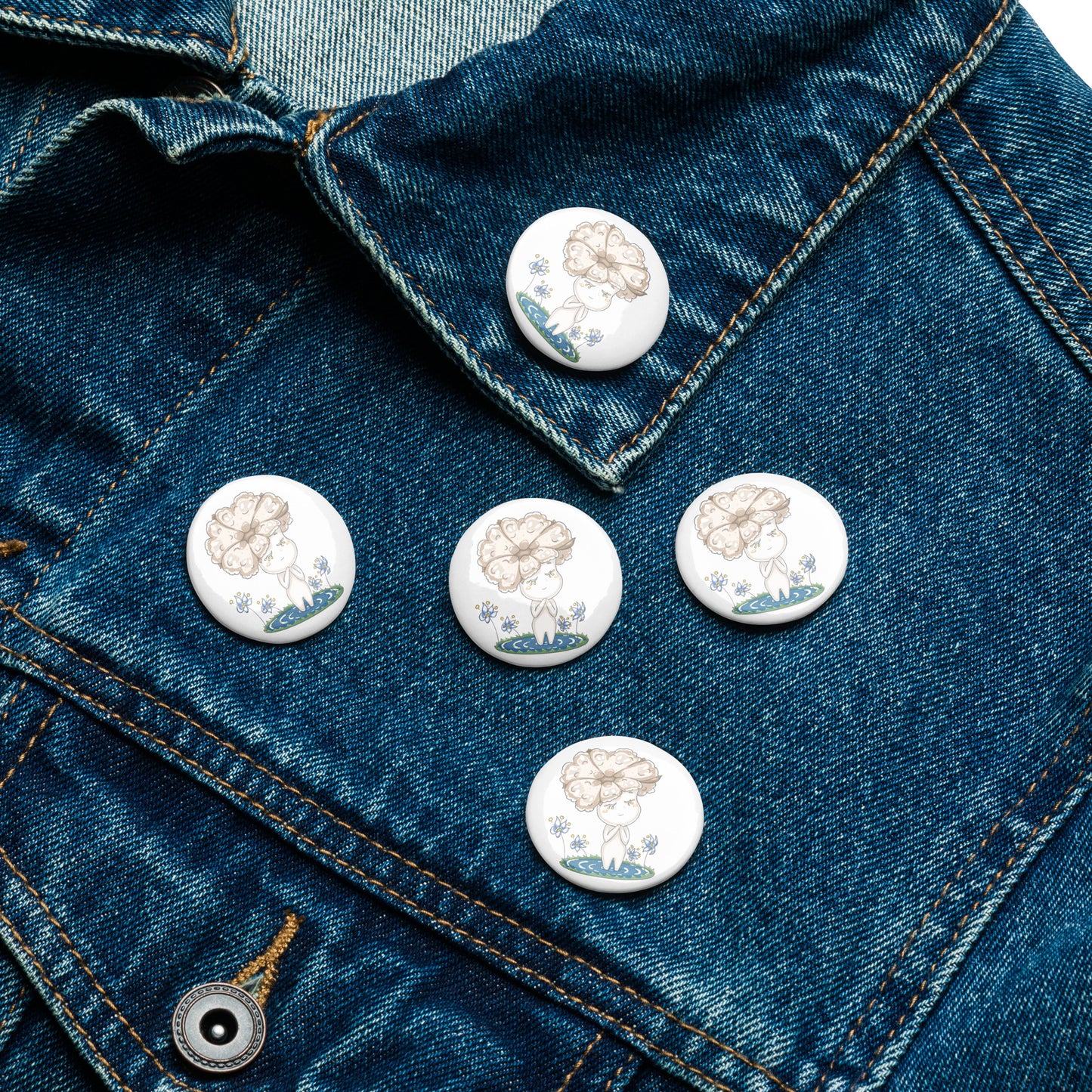 Cotton Hanako - Set of pin buttons
