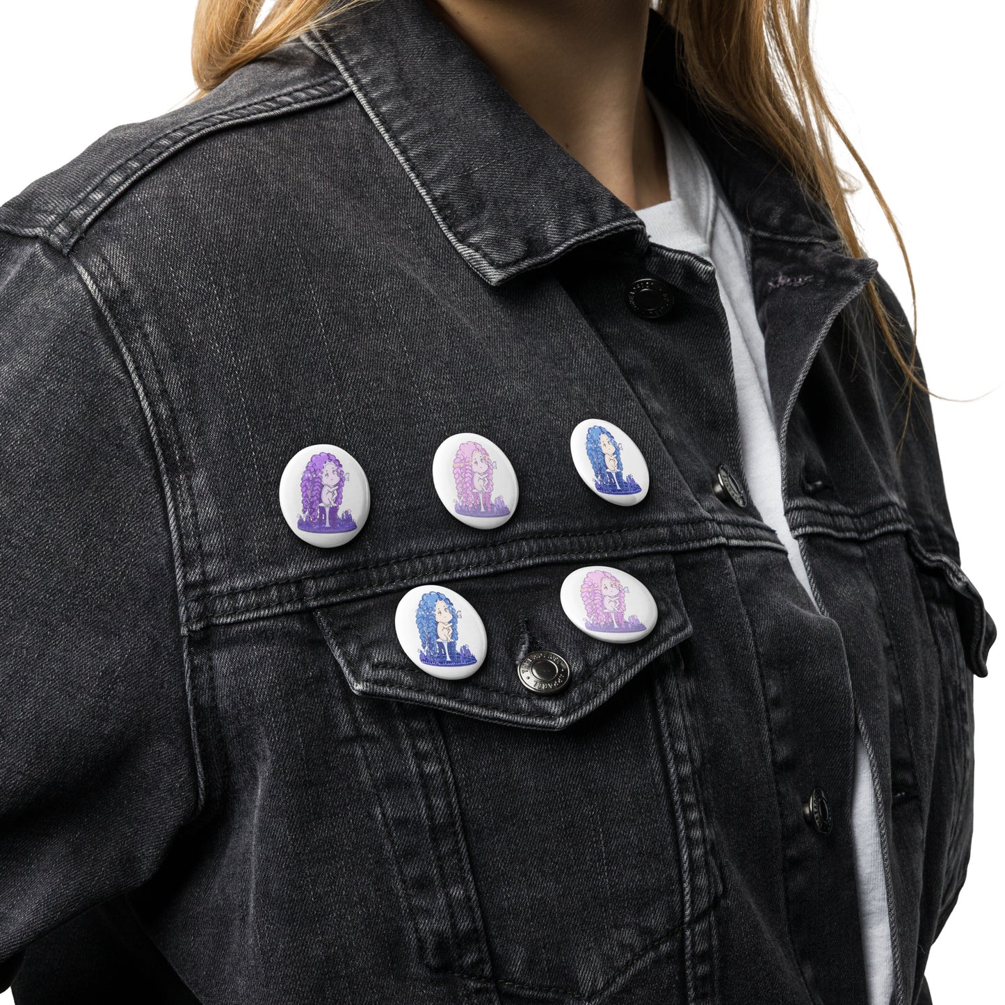 Lavender Hanako - Set of pin buttons