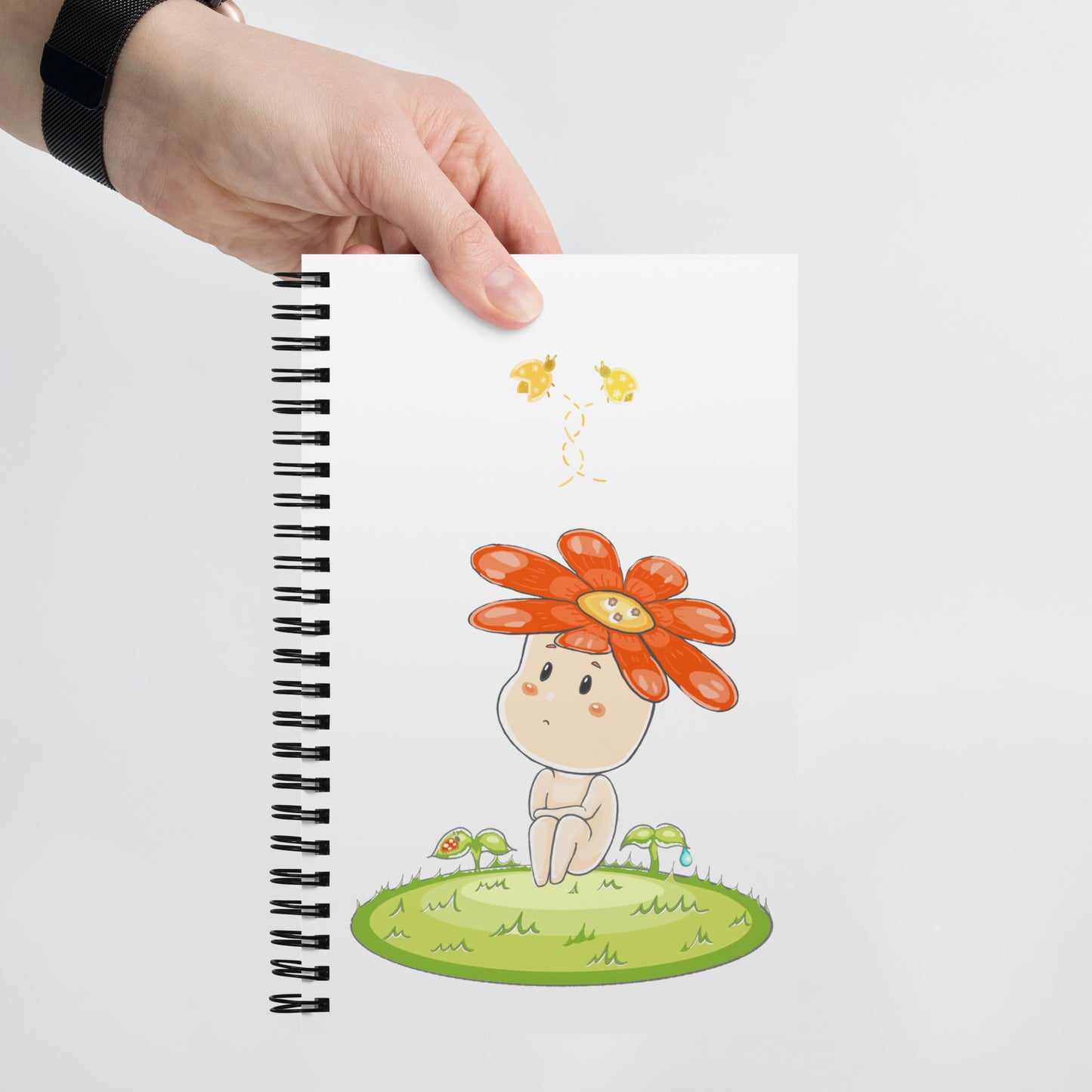 Red Daisy Hanako - Spiral notebook