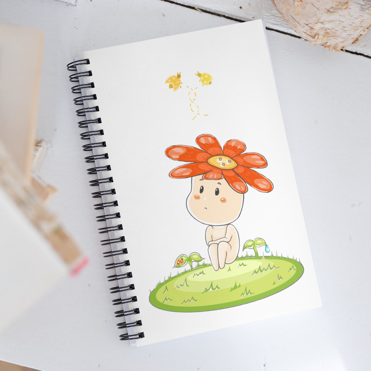 Red Daisy Hanako - Spiral notebook