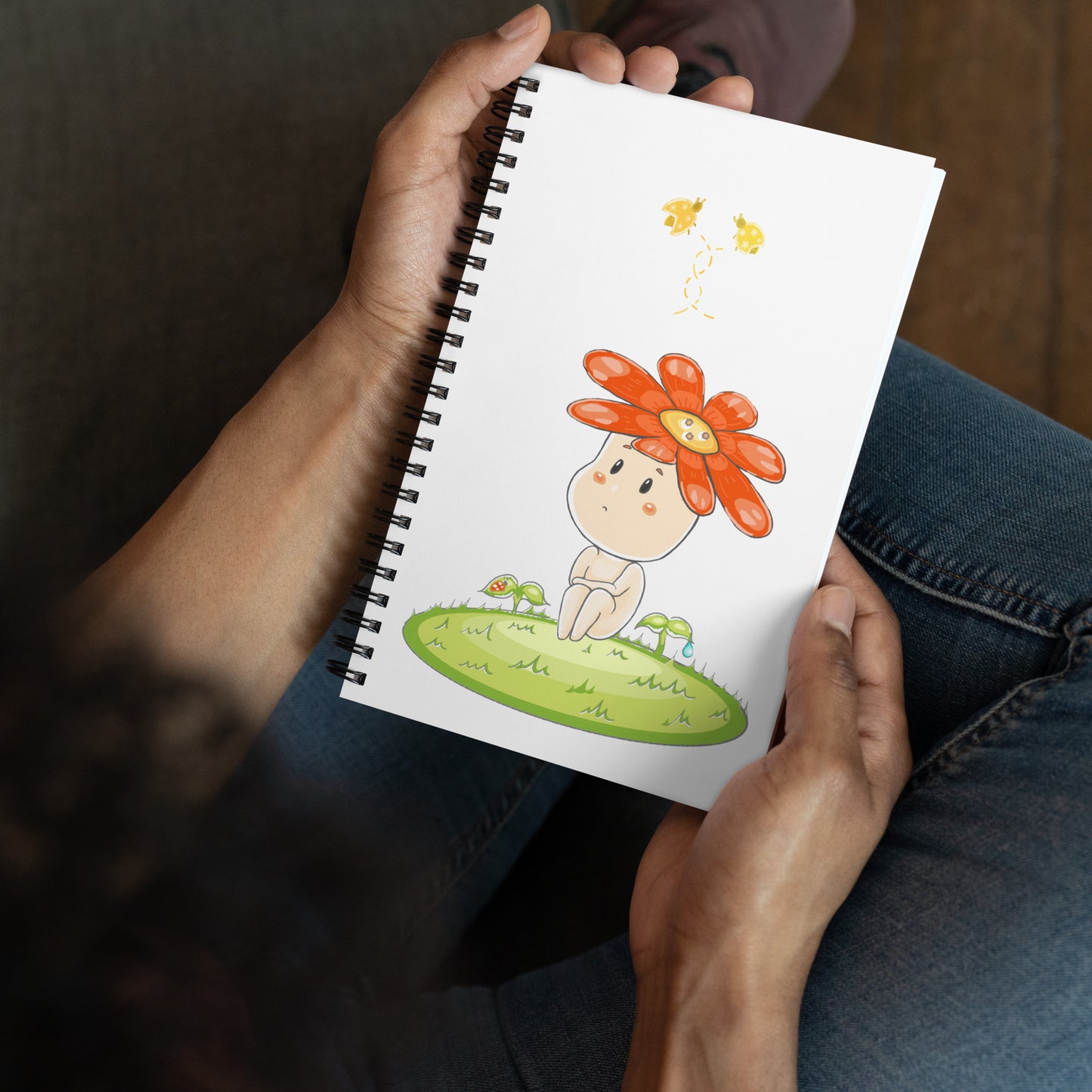 Red Daisy Hanako - Spiral notebook