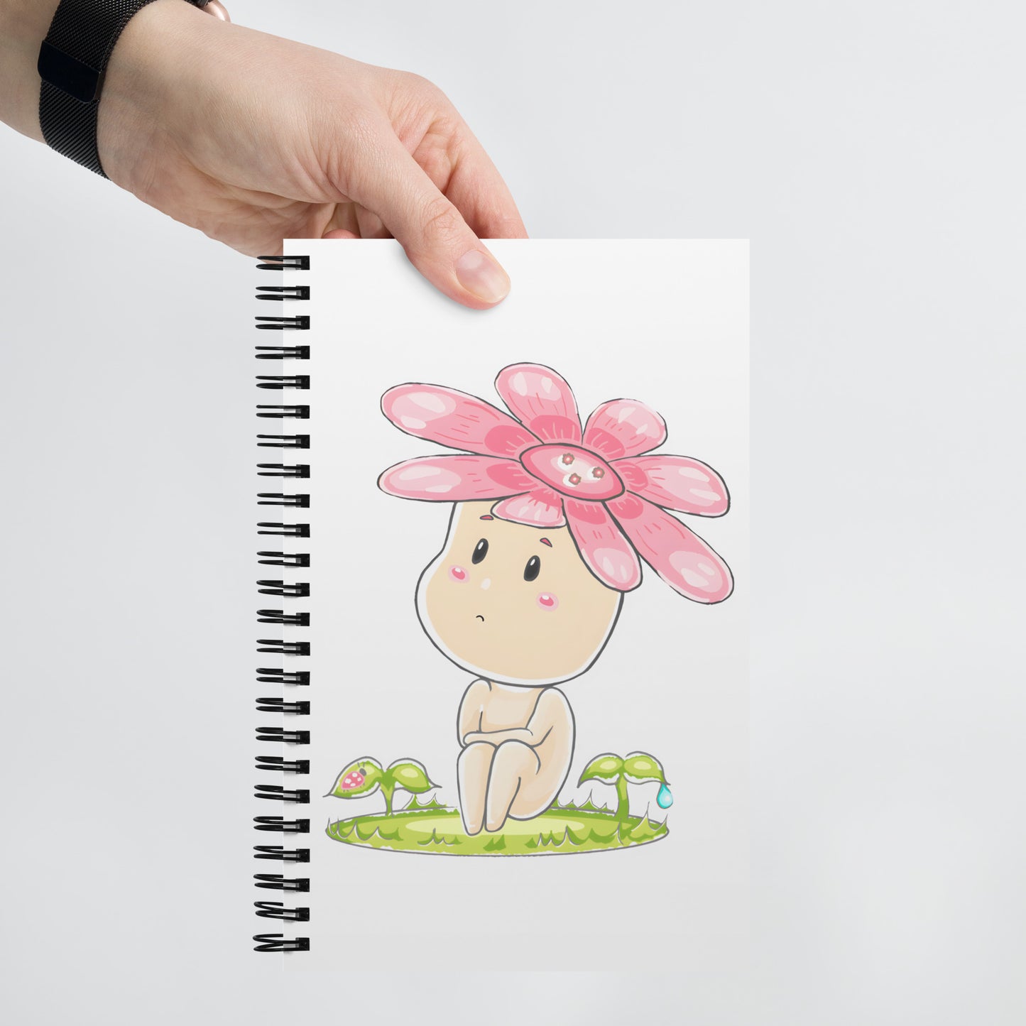 Pink Daisy Hanako - Spiral notebook