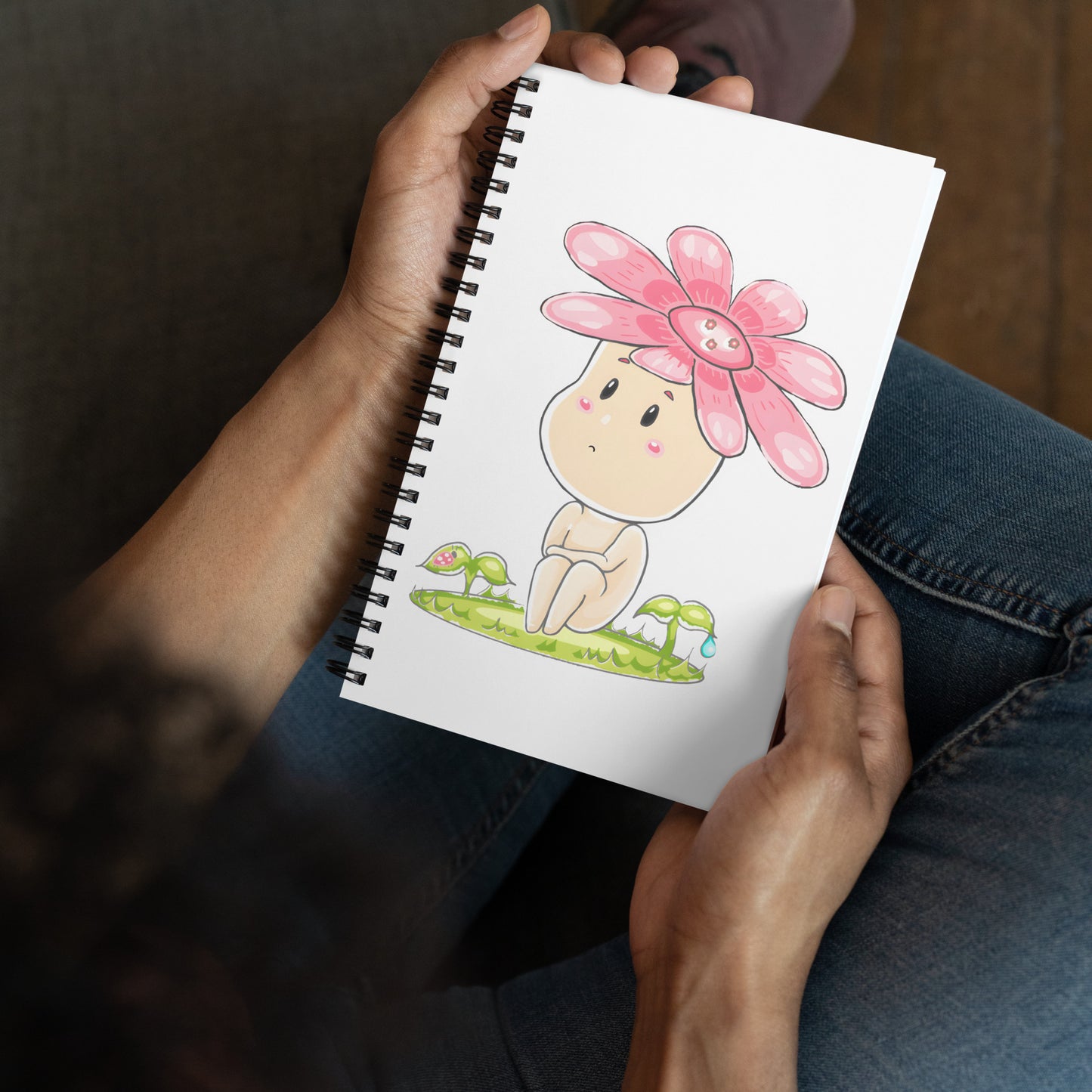 Pink Daisy Hanako - Spiral notebook