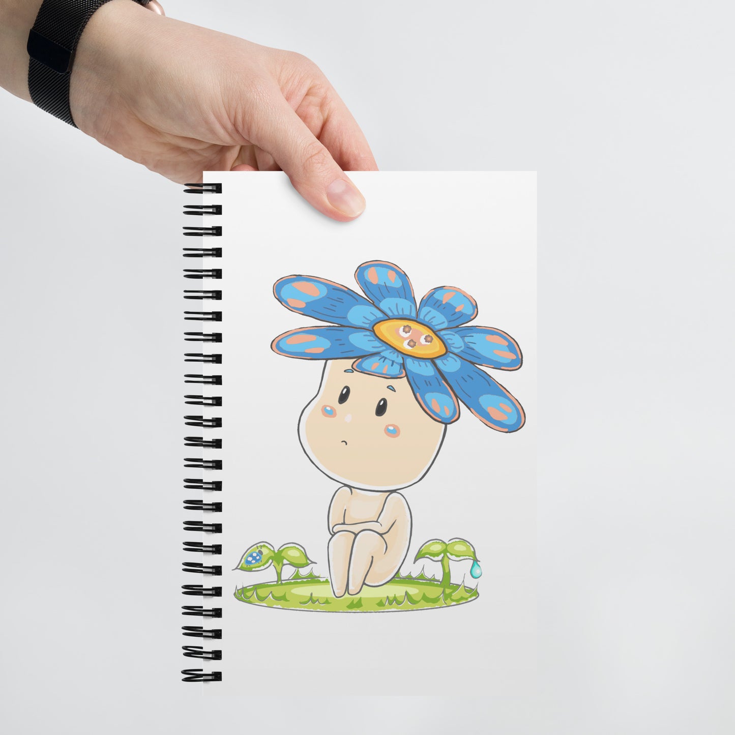 Blue Daisy Hanako - Spiral notebook