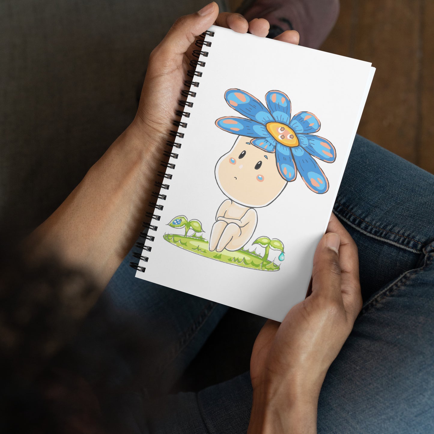 Blue Daisy Hanako - Spiral notebook