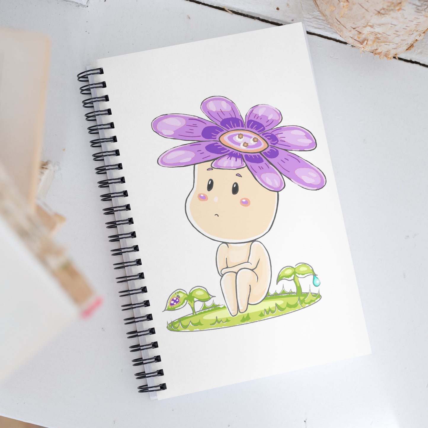 Purple Daisy Hanako - Spiral Notebook