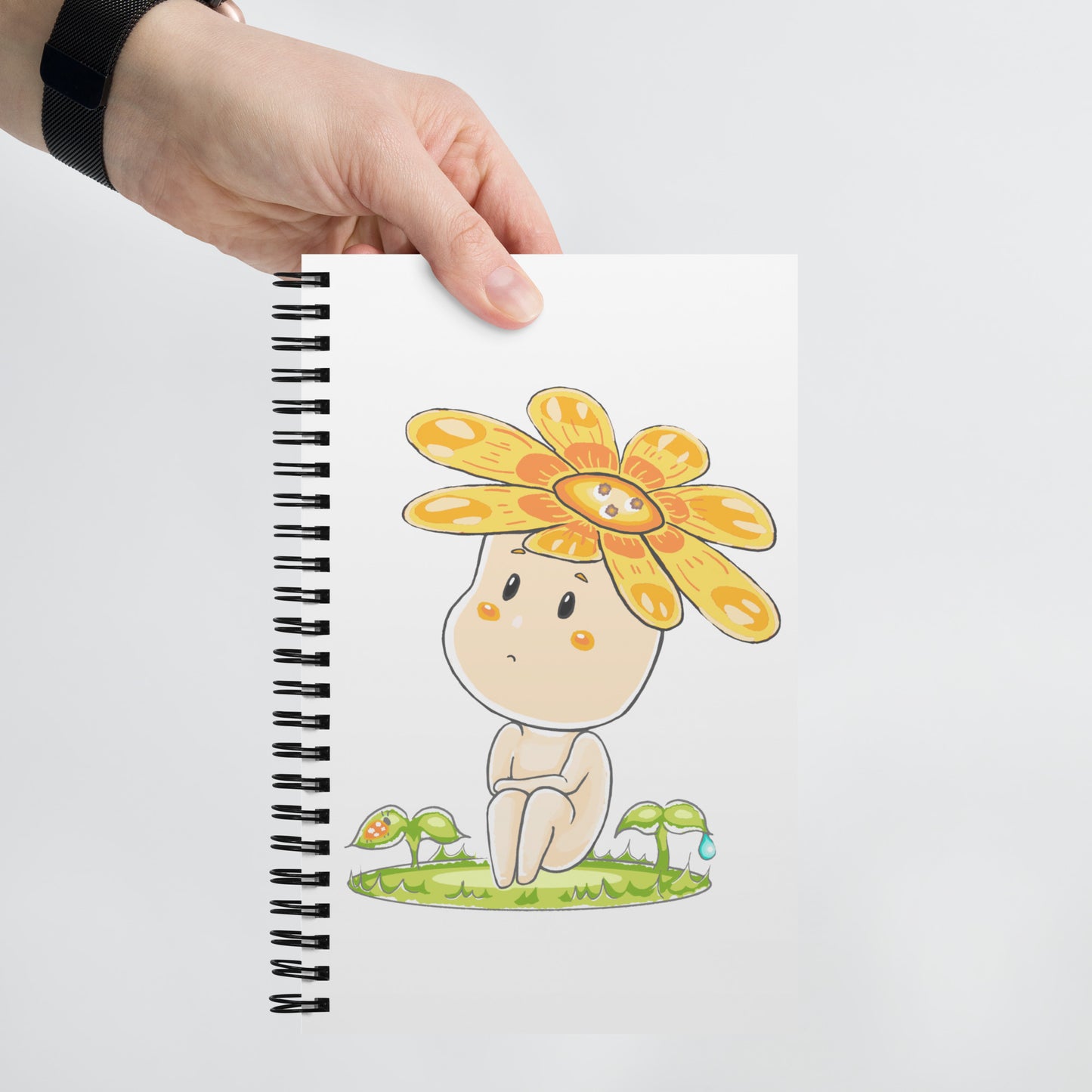 Yellow Daisy Hanako - Spiral Notebook