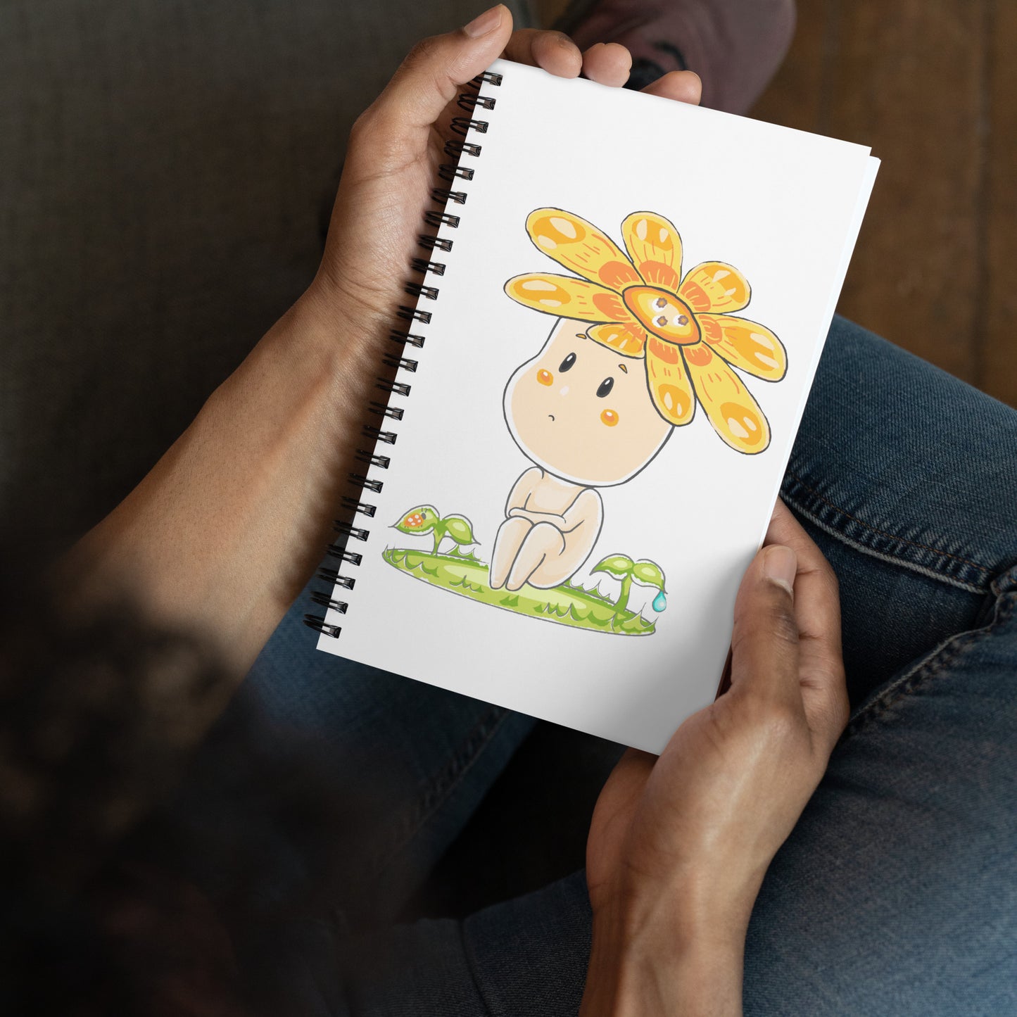 Yellow Daisy Hanako - Spiral Notebook