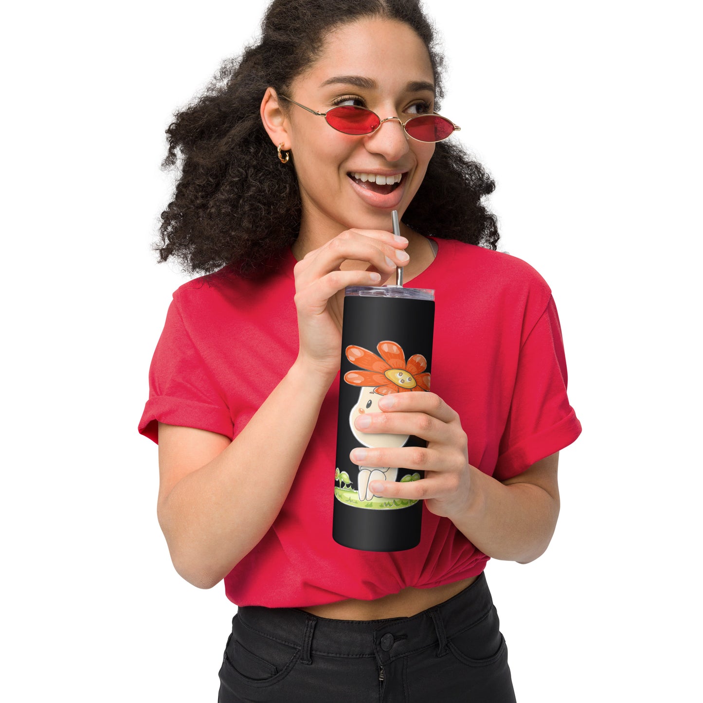 Red Daisy Hanako - Stainless steel tumbler