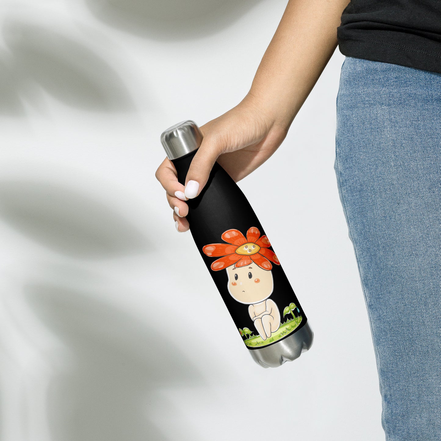 Red Daisy Hanako - Stainless steel water bottle