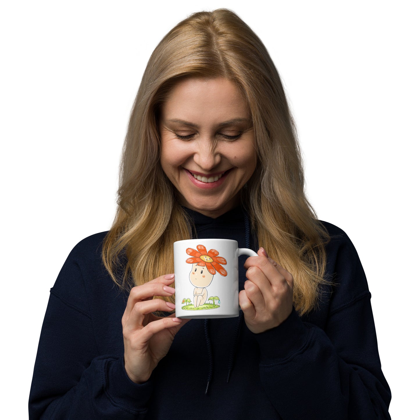 Red Daisy Hanako - White Glossy Mug