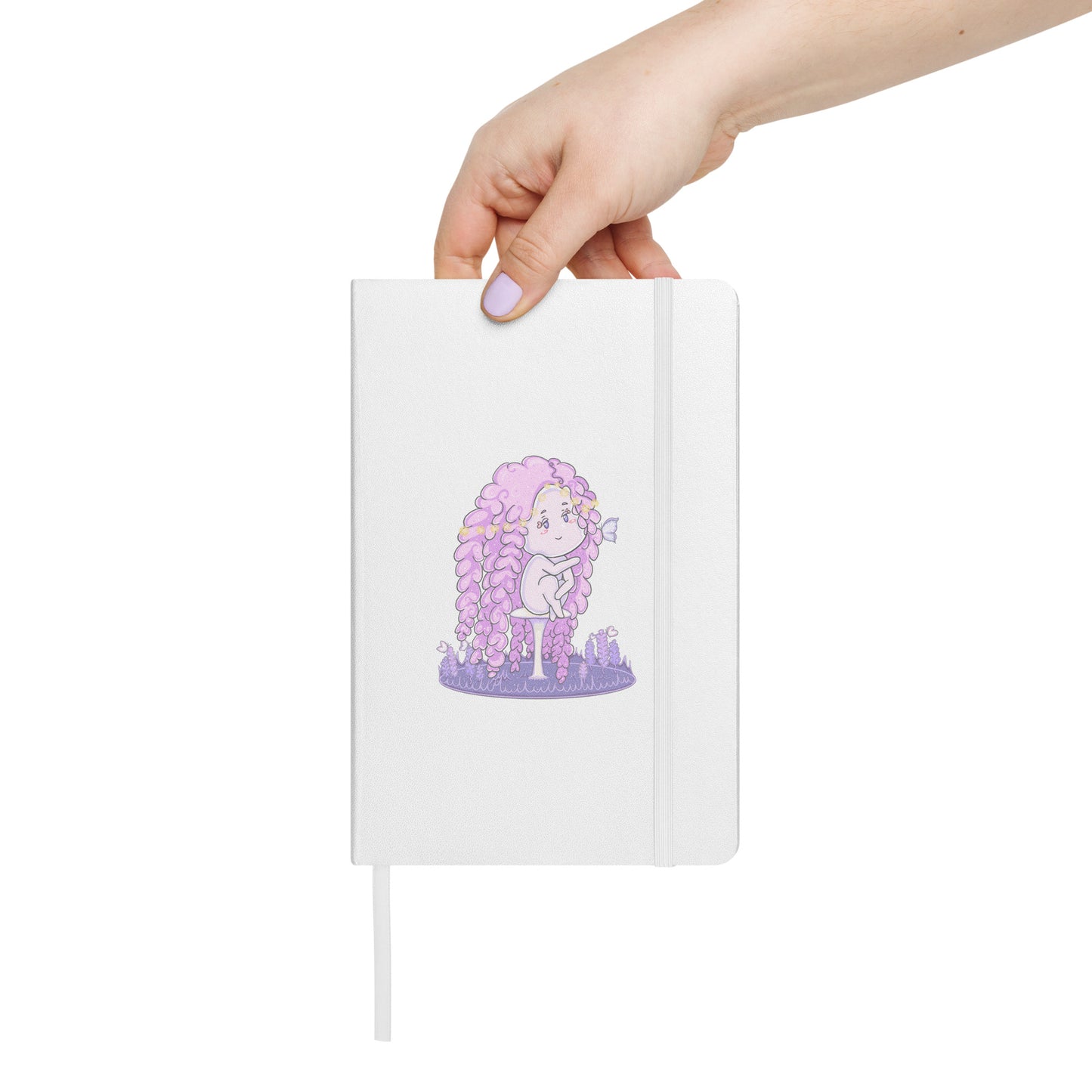 Pink Lavender Hanako - Hardcover Bound Notebook