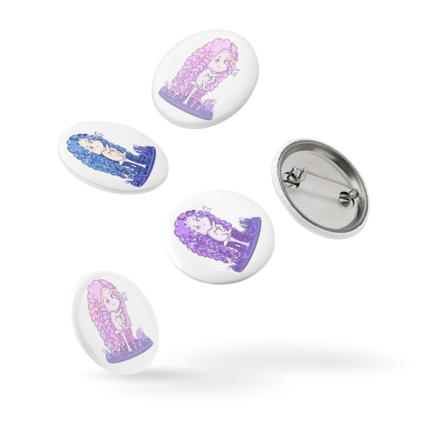 Lavender Hanako - Set of pin buttons