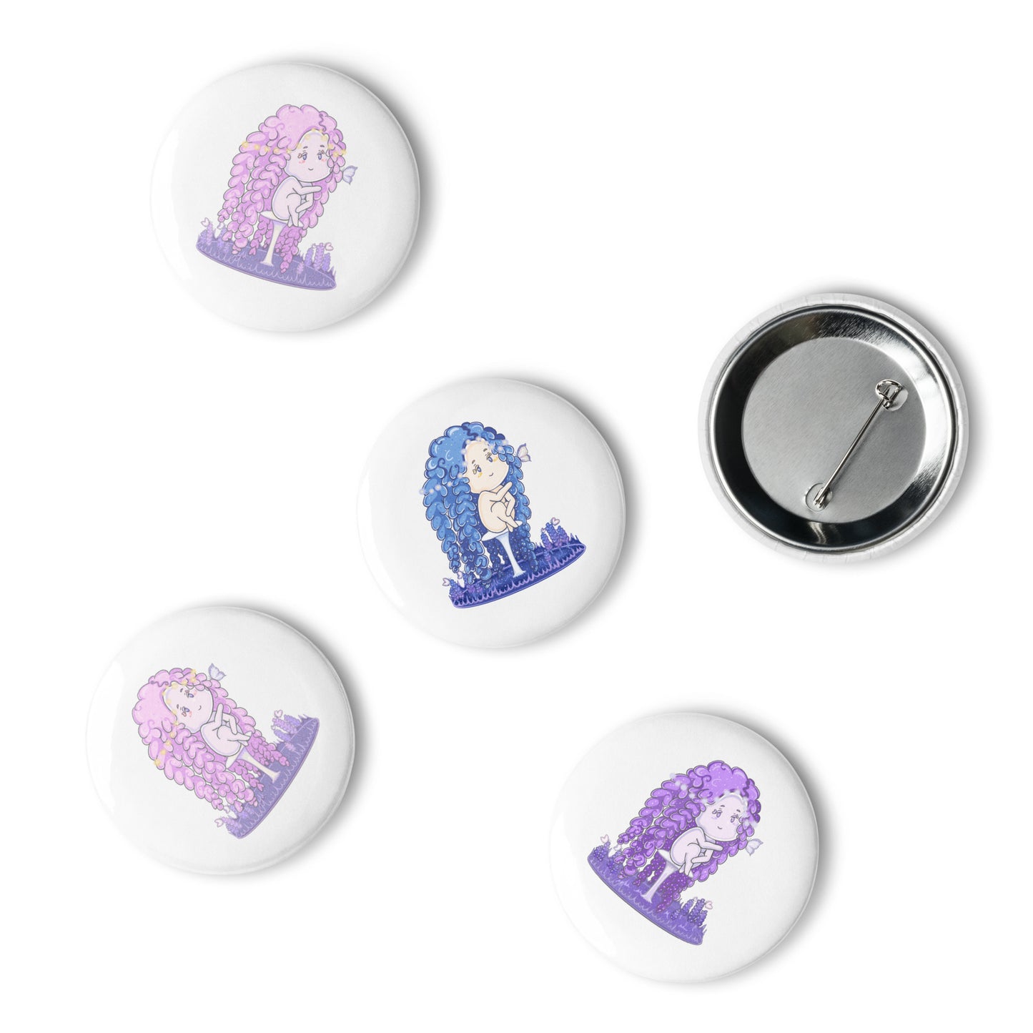 Lavender Hanako - Set of pin buttons