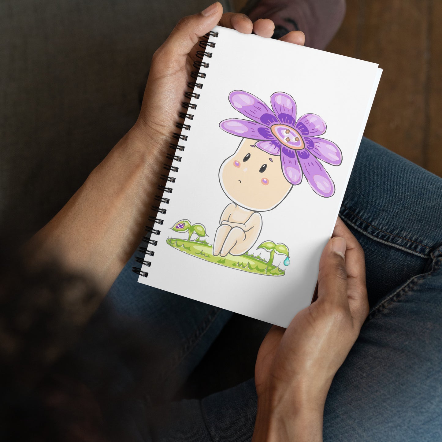 Purple Daisy Hanako - Spiral Notebook
